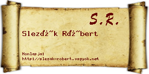 Slezák Róbert névjegykártya