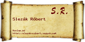 Slezák Róbert névjegykártya